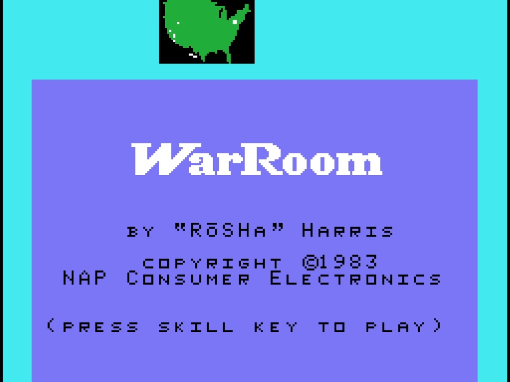 Title Screen of War Room for Colecovision